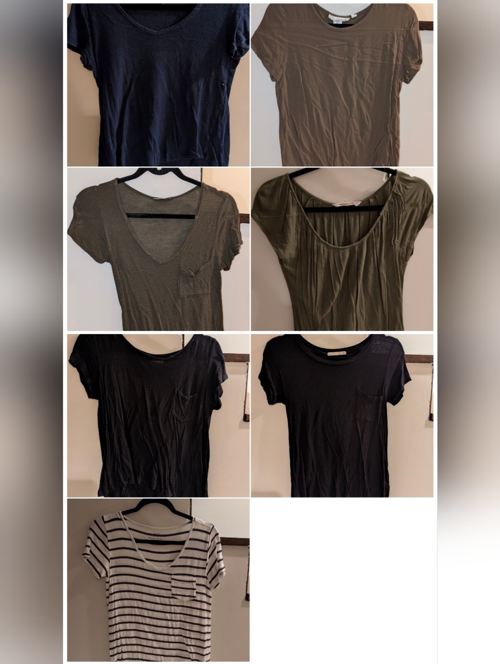‼️SAVE $$$‼️Lot of 7 S/M T-shirts - Hollister, H&M, Active Basic, Old Navy